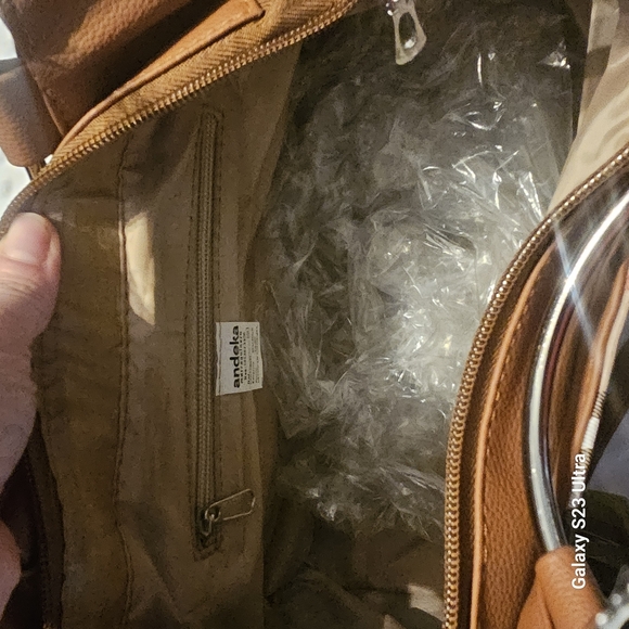 Plaid Handbag - Brown and Cream - Picture 11 of 16